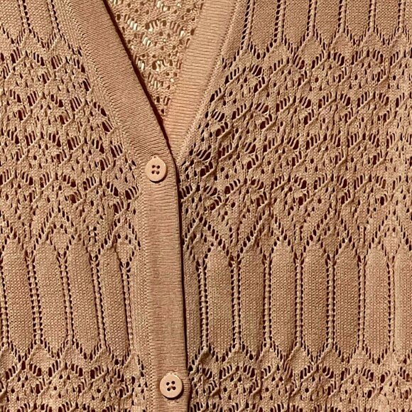 Torrid Womens Size 1 Longline Knit Soft Peach Cardigan Sweater - Picture 2 of 8